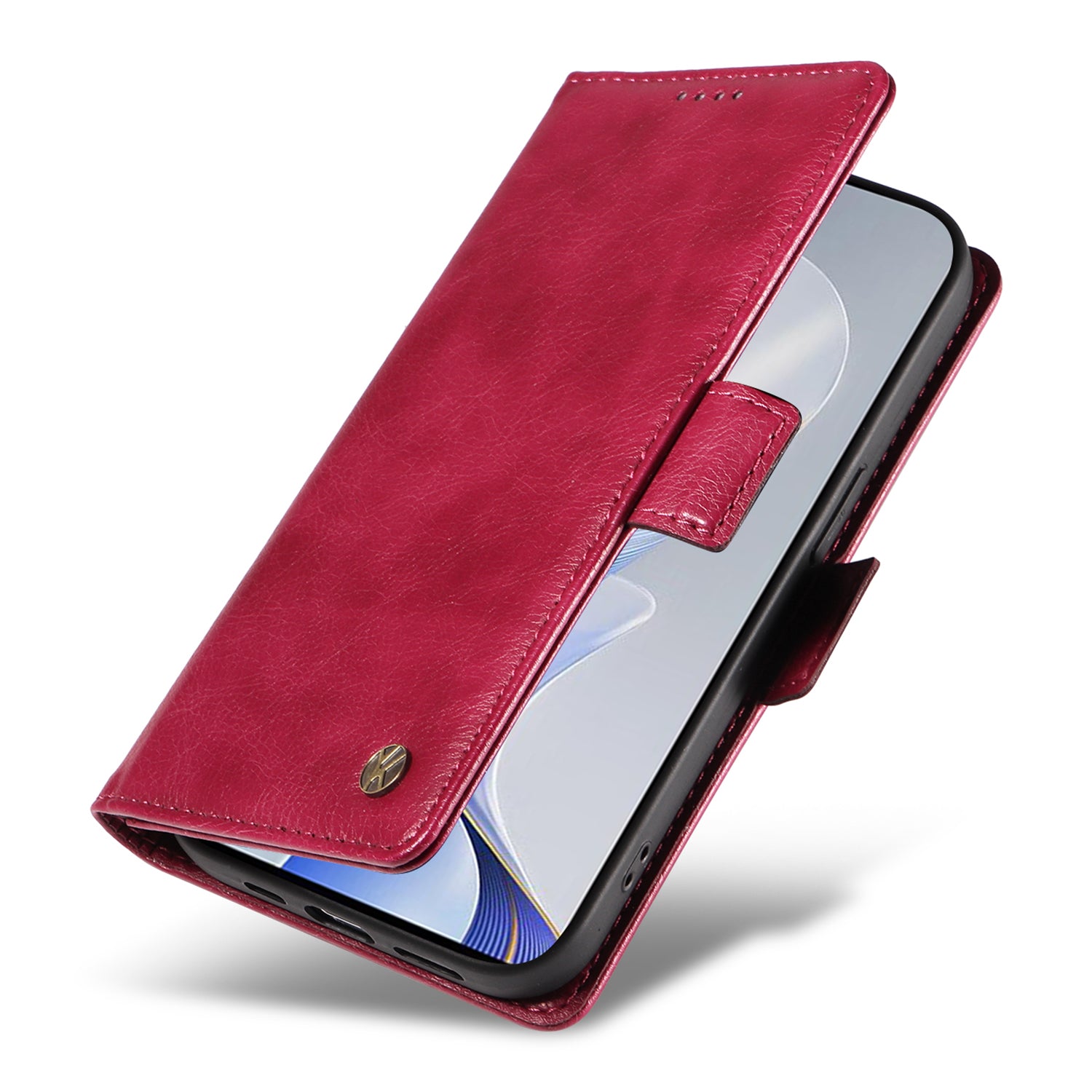 YIKATU YK-007 For vivo V40 5G / S19 5G Case Litchi Texture Leather Flip Phone Cover with Stand - Wine Red