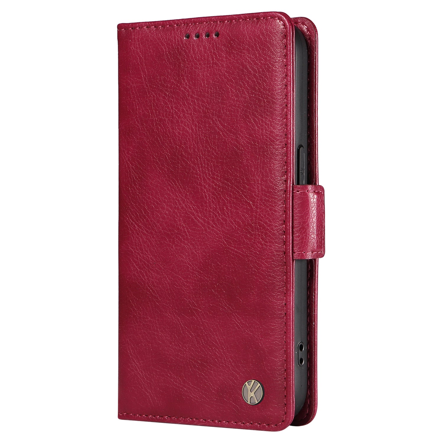 YIKATU YK-007 For vivo V40 5G / S19 5G Case Litchi Texture Leather Flip Phone Cover with Stand - Wine Red