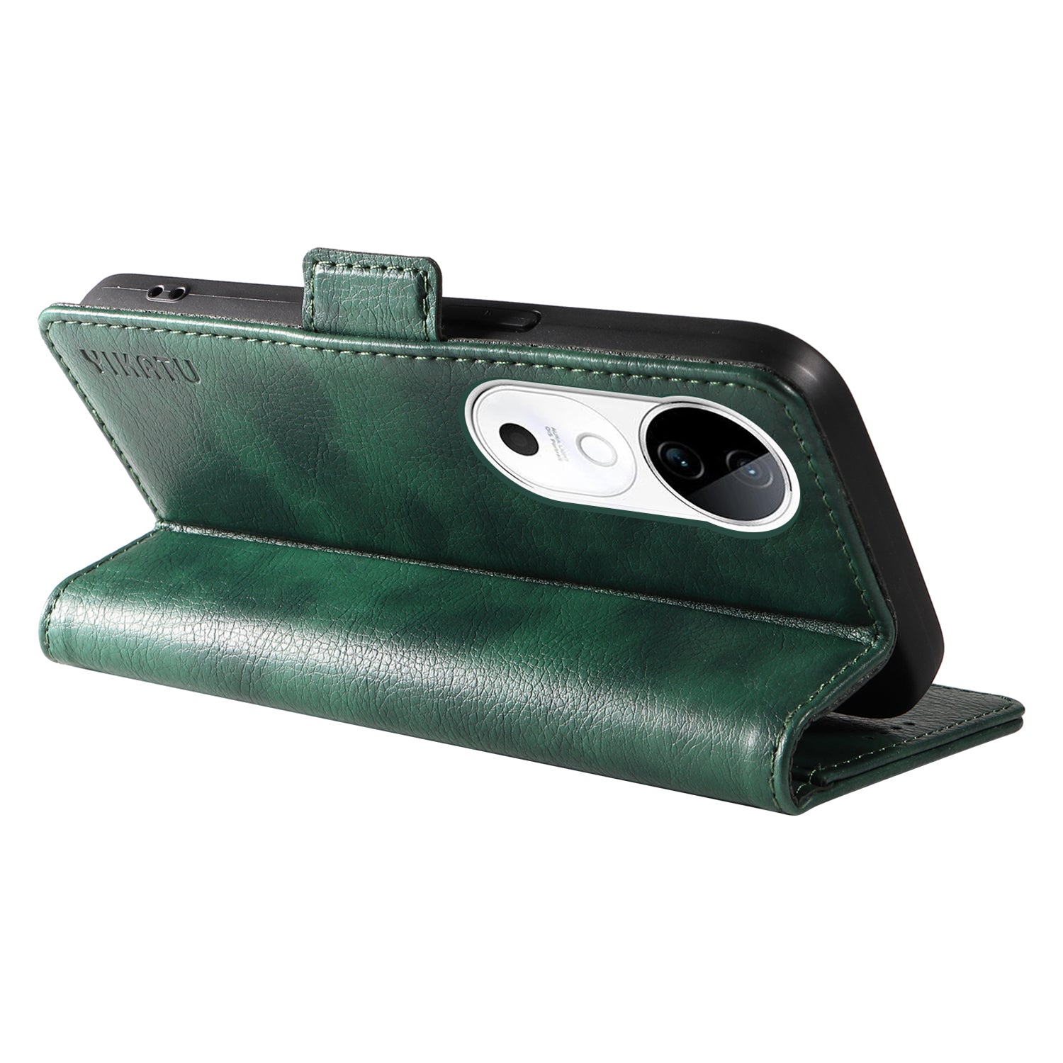 YIKATU YK-007 For vivo V40 5G / S19 5G Case Litchi Texture Leather Flip Phone Cover with Stand - Green