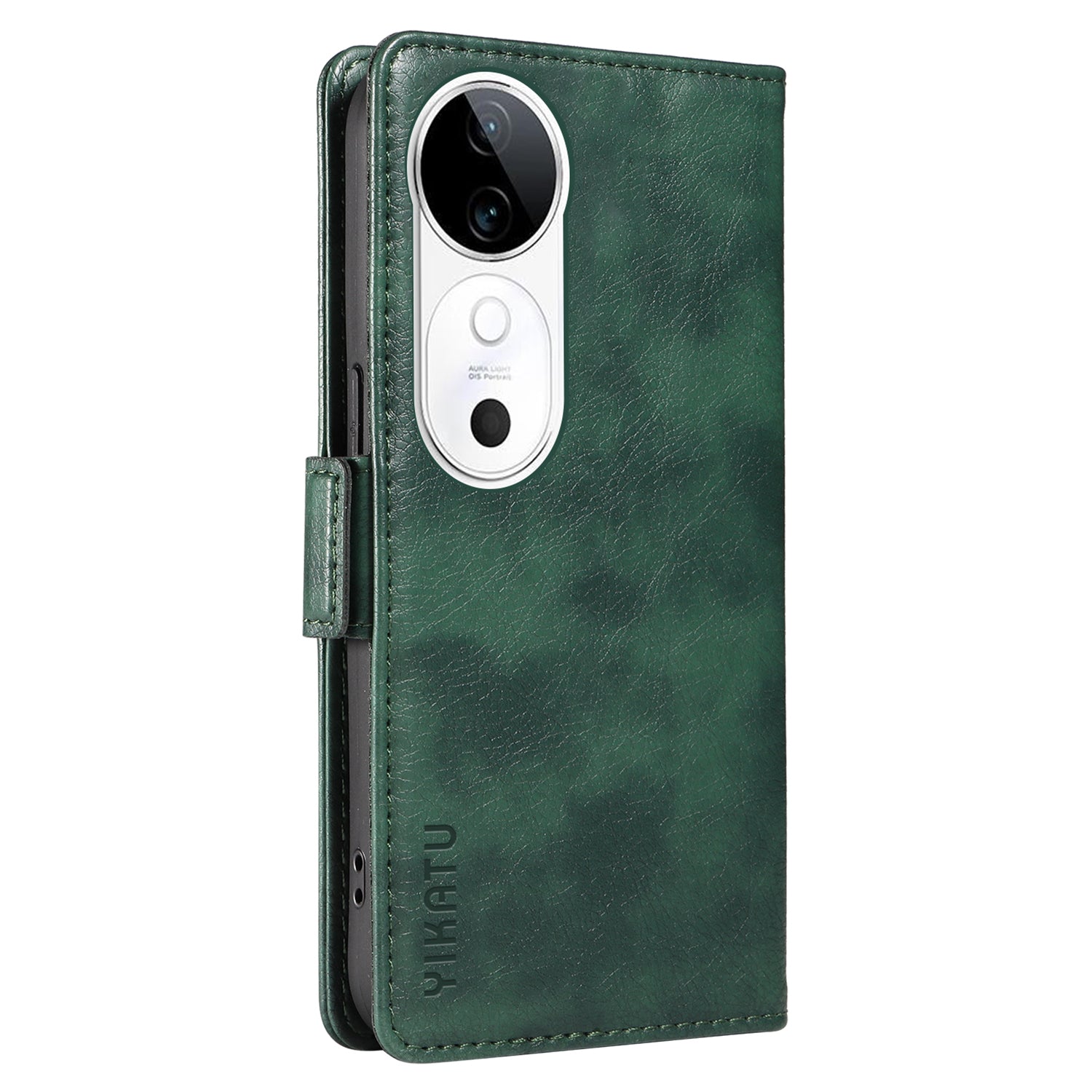 YIKATU YK-007 For vivo V40 5G / S19 5G Case Litchi Texture Leather Flip Phone Cover with Stand - Green