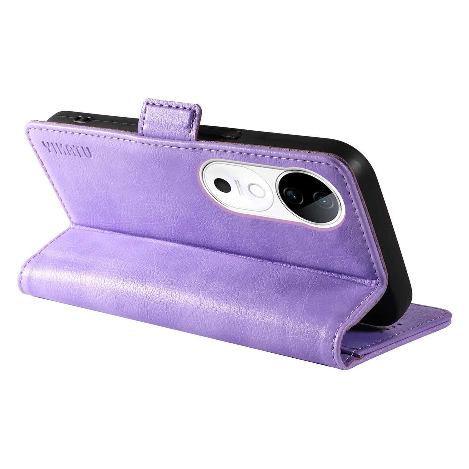 YIKATU YK-007 For vivo V40 5G / S19 5G Case Litchi Texture Leather Flip Phone Cover with Stand - Light Purple