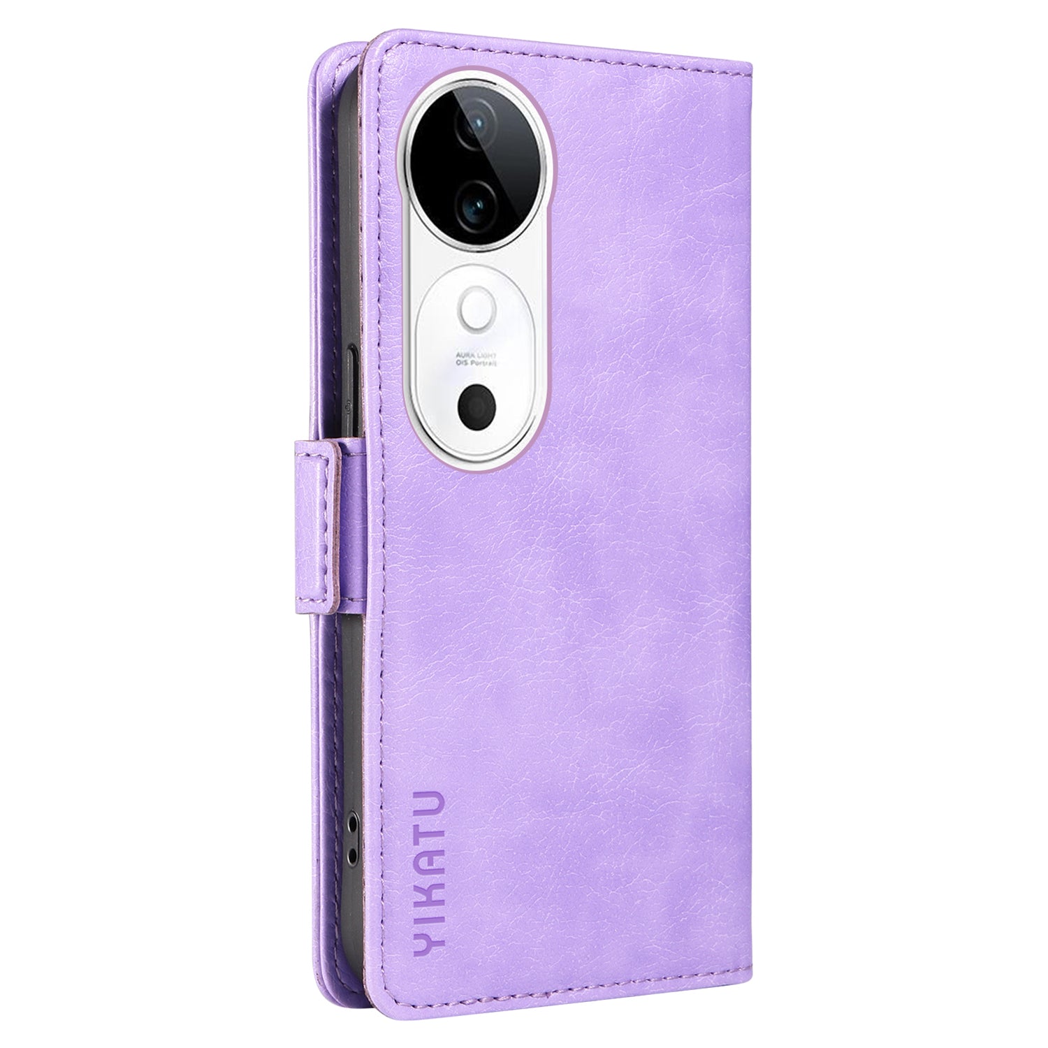 YIKATU YK-007 For vivo V40 5G / S19 5G Case Litchi Texture Leather Flip Phone Cover with Stand - Light Purple