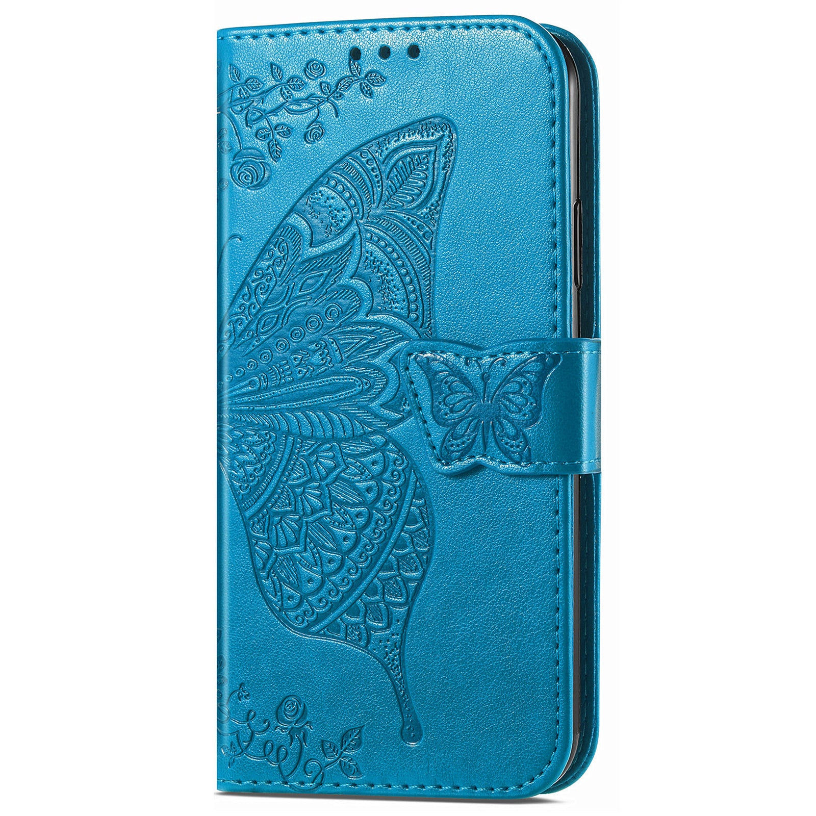 For vivo V40 SE 5G Case Butterfly Imprinted Leather Flip Protective Phone Cover - Blue