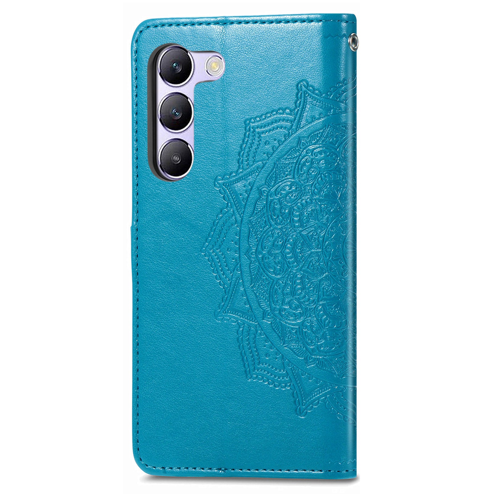 For vivo V40 SE 5G Case Embossed Mandala Leather Phone Cover Magnetic Flip Wallet - Blue