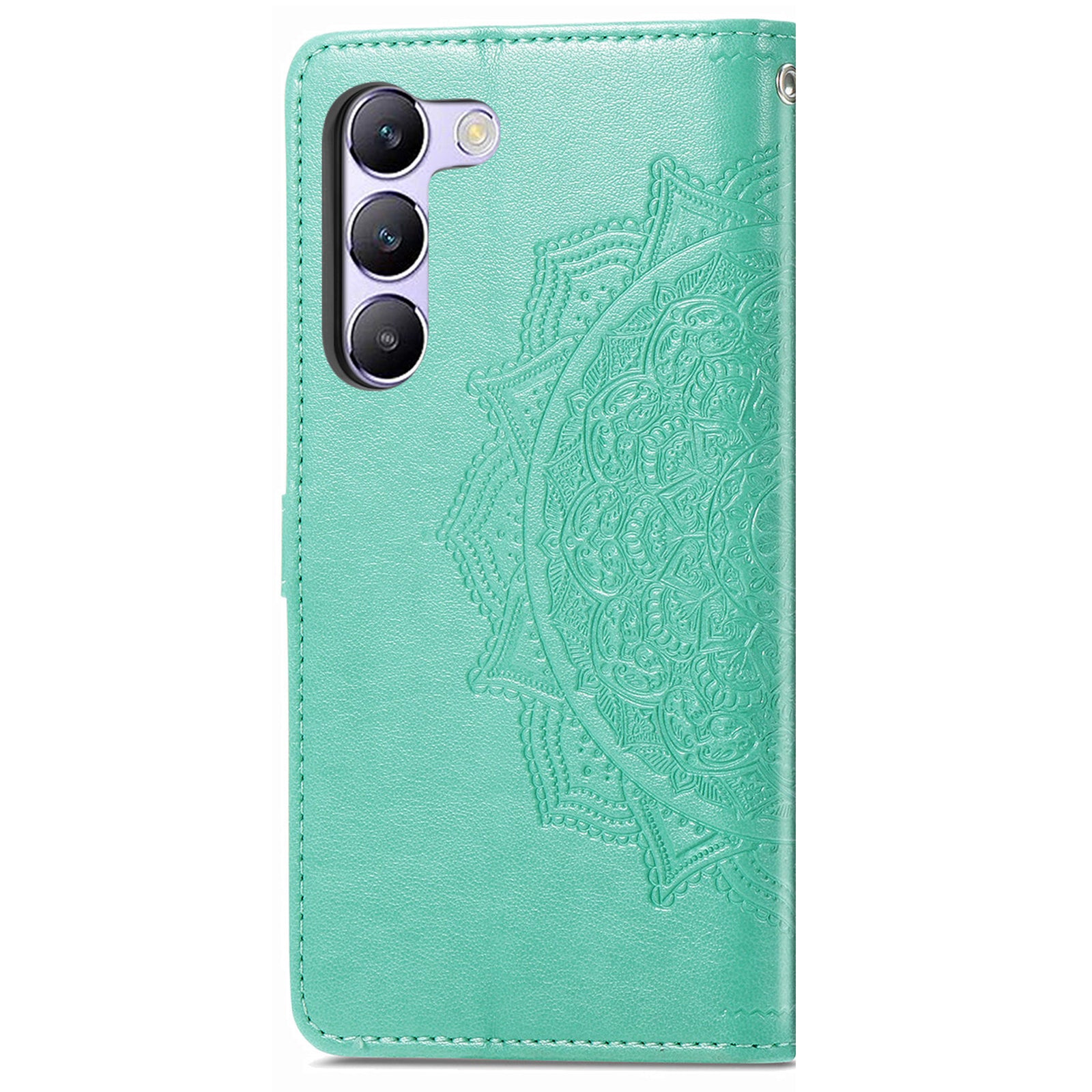 For vivo V40 SE 5G Case Embossed Mandala Leather Phone Cover Magnetic Flip Wallet - Mint Green