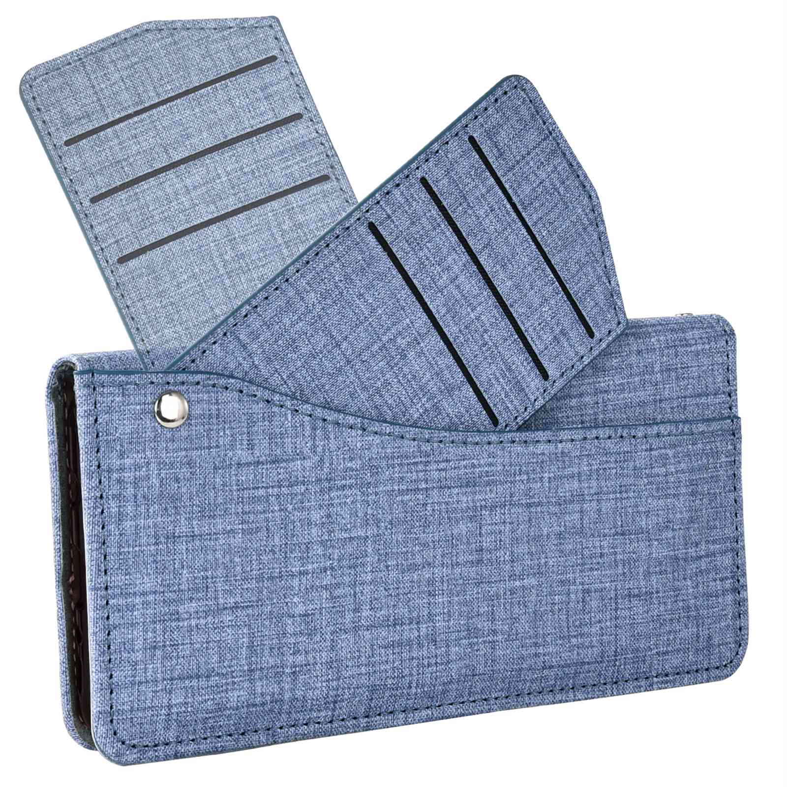 For Samsung Galaxy S20 FE / S20 FE 5G / S20 FE 2022 / S20 Lite Jean Cloth Texture PU Leather Wallet Stand Phone Case with Rotating Card Slot - Blue