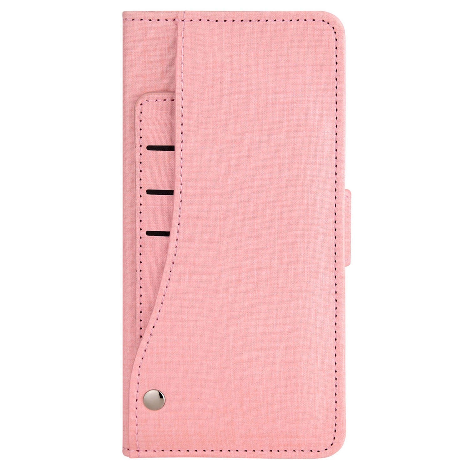 For Samsung Galaxy S20 FE / S20 FE 5G / S20 FE 2022 / S20 Lite Jean Cloth Texture PU Leather Wallet Stand Phone Case with Rotating Card Slot - Pink