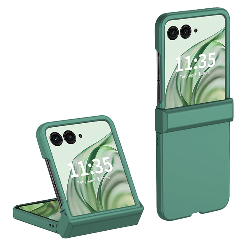 For Motorola Razr 50 Ultra 5G Case Hinge Protection Skin-touch PC Phone Cover - Green