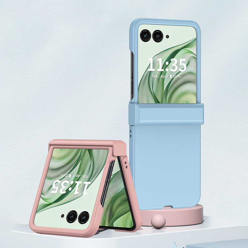 For Motorola Razr 50 Ultra 5G Case Hinge Protection Skin-touch PC Phone Cover - Mint Green