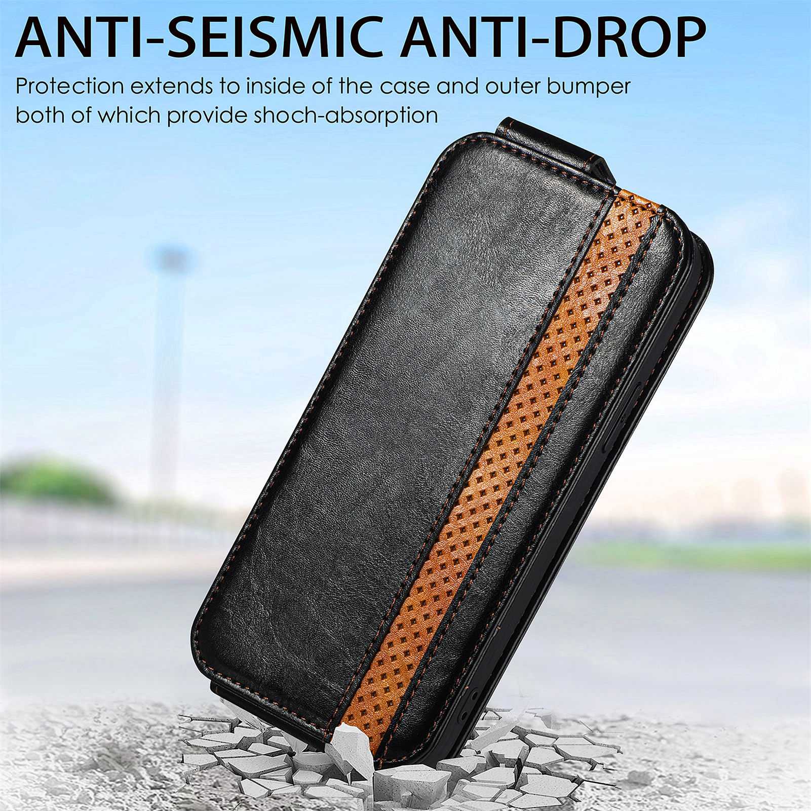 CASENEO 003 Series for Samsung Galaxy S20 FE 4G / FE 5G / S20 Lite / S20 FE 2022 Business Style Splicing Phone Drop-proof Case PU Leather Stand Vertical Flip Cover with Card Slots - Black