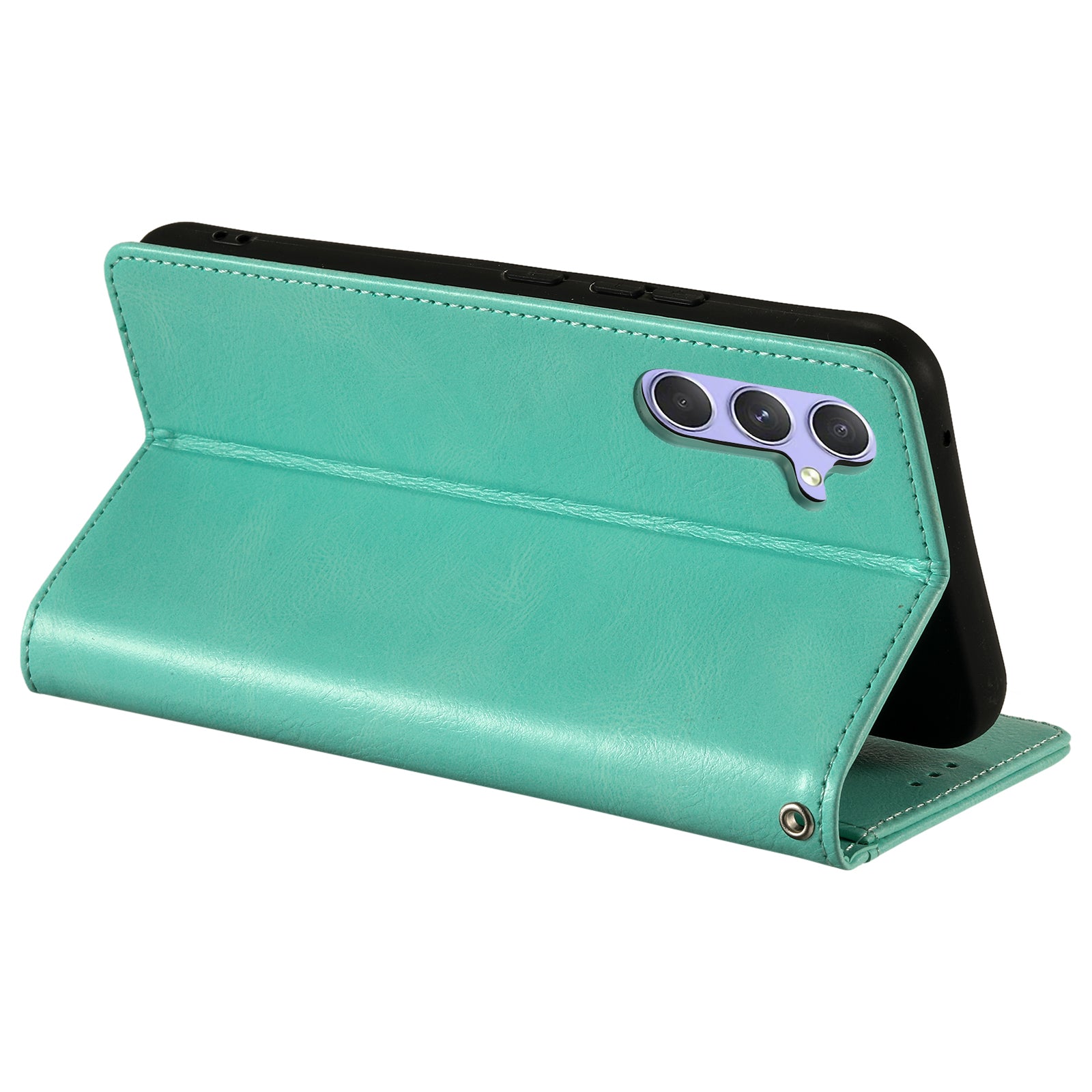 013 Style For Samsung Galaxy A16 5G / A16 4G Case Anti-Fall PU Leather Phone Cover with 6 Card Slots - Mint Green