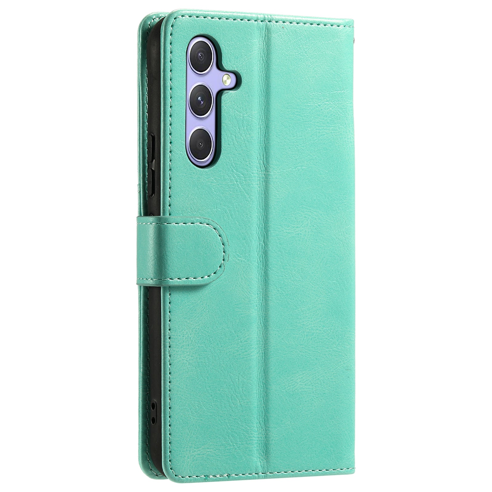 013 Style For Samsung Galaxy A16 5G / A16 4G Case Anti-Fall PU Leather Phone Cover with 6 Card Slots - Mint Green