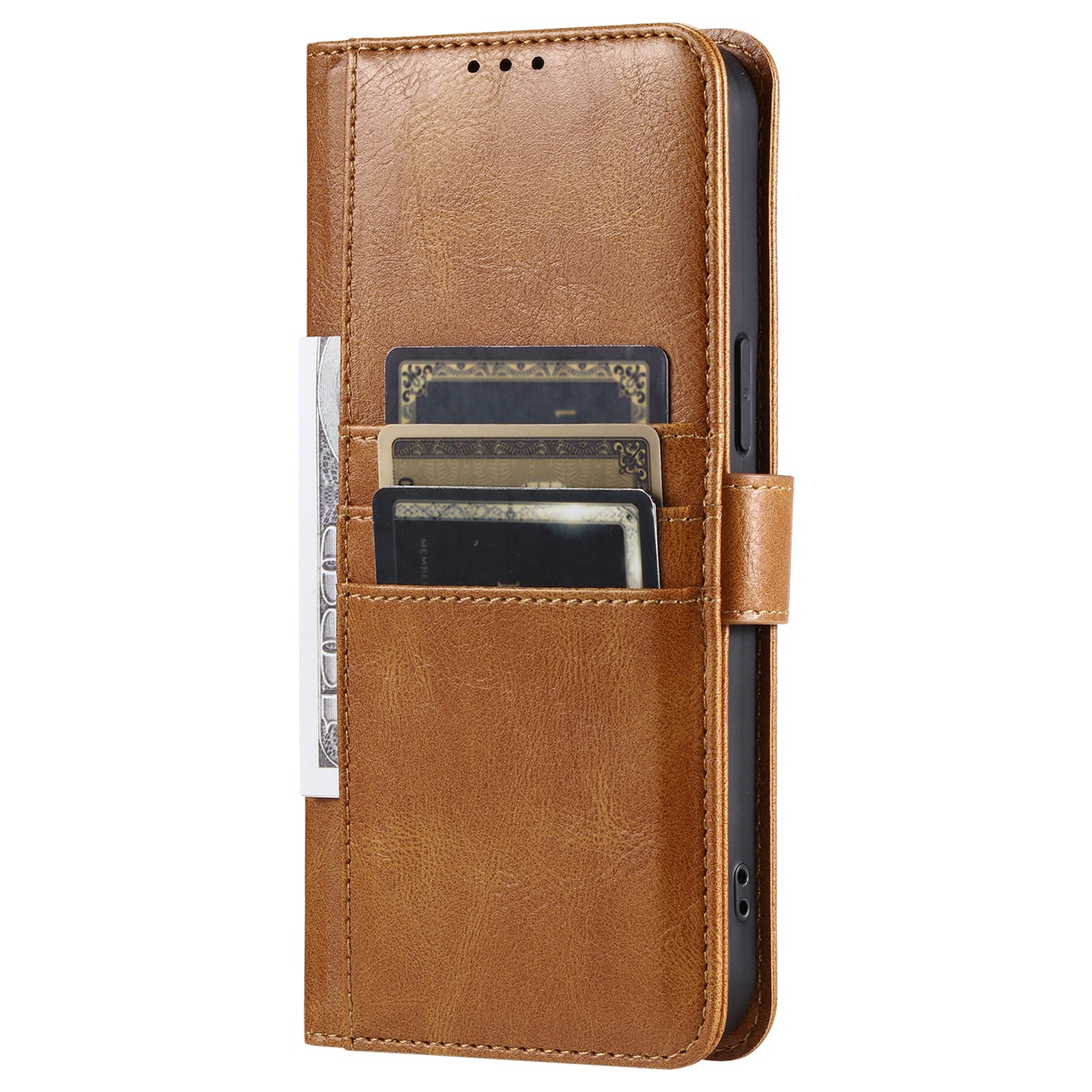 013 Style For Samsung Galaxy A16 5G / A16 4G Case Anti-Fall PU Leather Phone Cover with 6 Card Slots - Brown