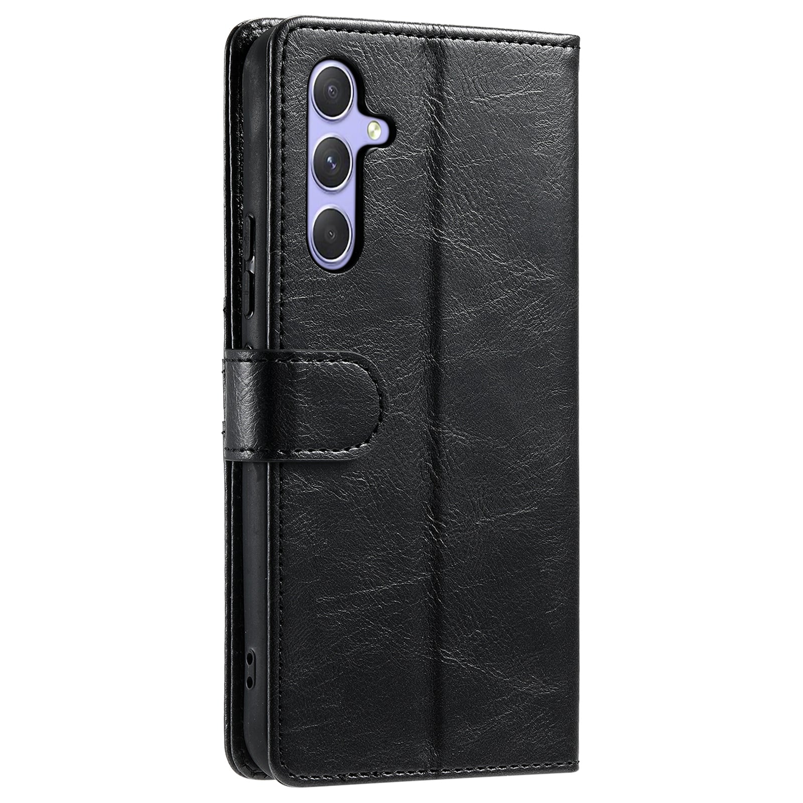 013 Style For Samsung Galaxy A16 5G / A16 4G Case Anti-Fall PU Leather Phone Cover with 6 Card Slots - Black