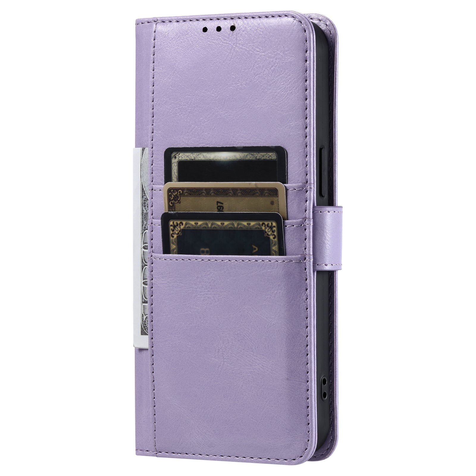 013 Style For Samsung Galaxy A16 5G / A16 4G Case Anti-Fall PU Leather Phone Cover with 6 Card Slots - Purple