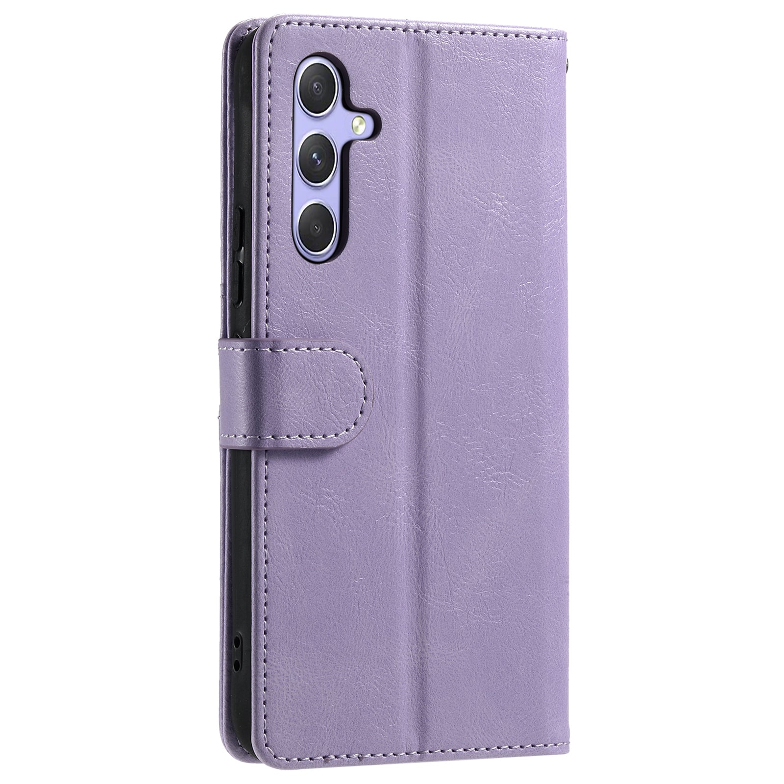 013 Style For Samsung Galaxy A16 5G / A16 4G Case Anti-Fall PU Leather Phone Cover with 6 Card Slots - Purple