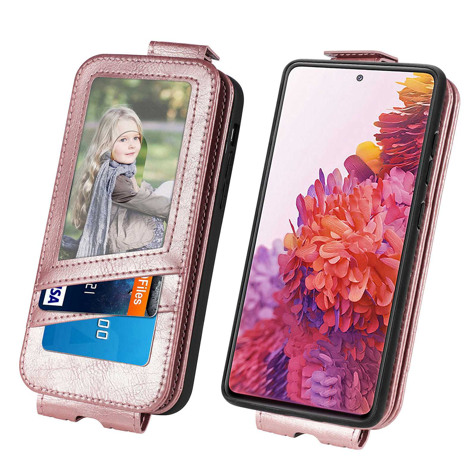 For Samsung Galaxy S20 FE / S20 FE 5G / S20 FE 2022 / S20 Lite Vertical Flip Zipper Wallet Phone Case PU Leather Stand Cover - Rose Gold