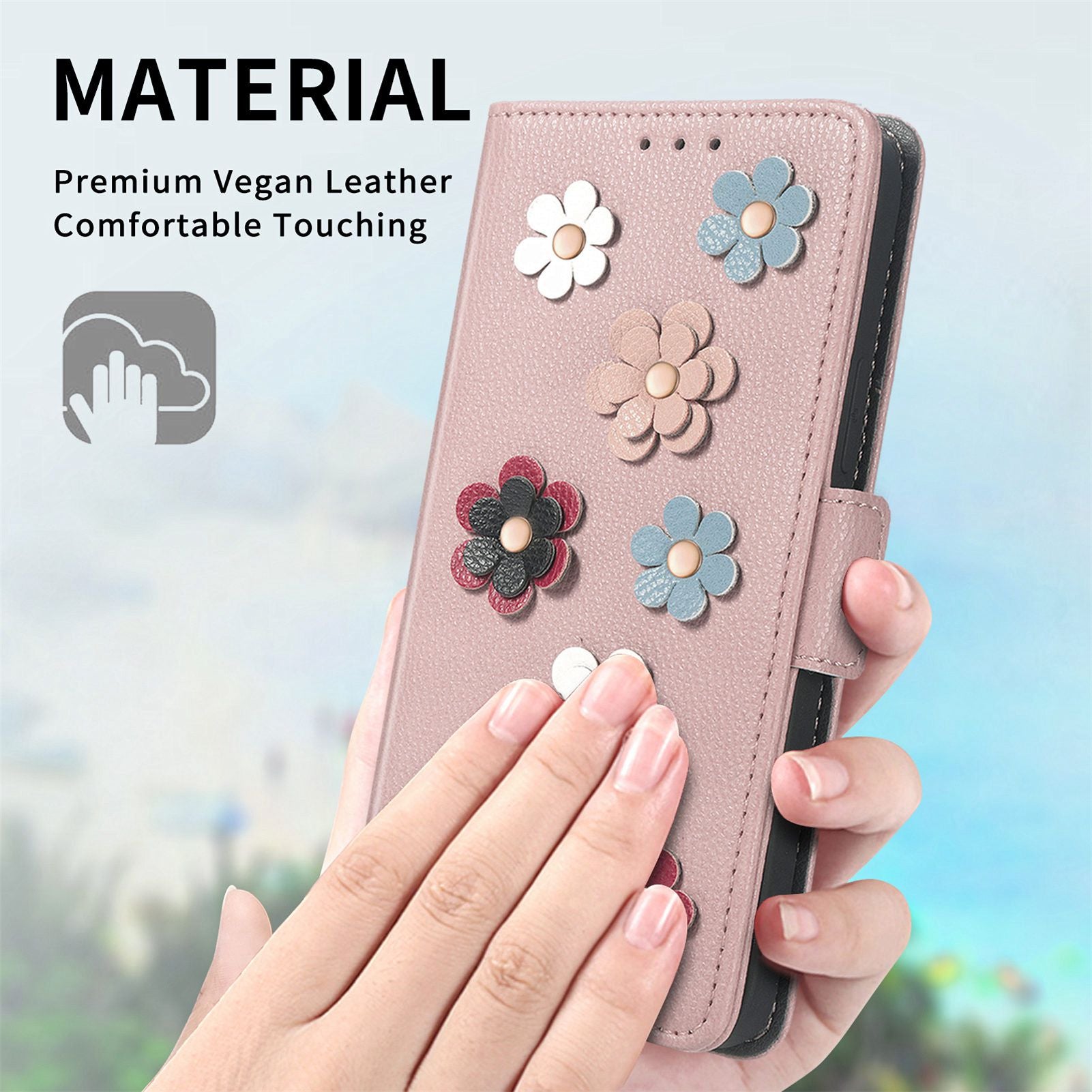 For Samsung Galaxy S20 FE 4G / FE 5G / S20 Lite / S20 FE 2022 Impact Resistant PU Leather Stand Wallet 3D Flower Decor Phone Case Magnetic Clasp Inner TPU Cover - Rose Gold