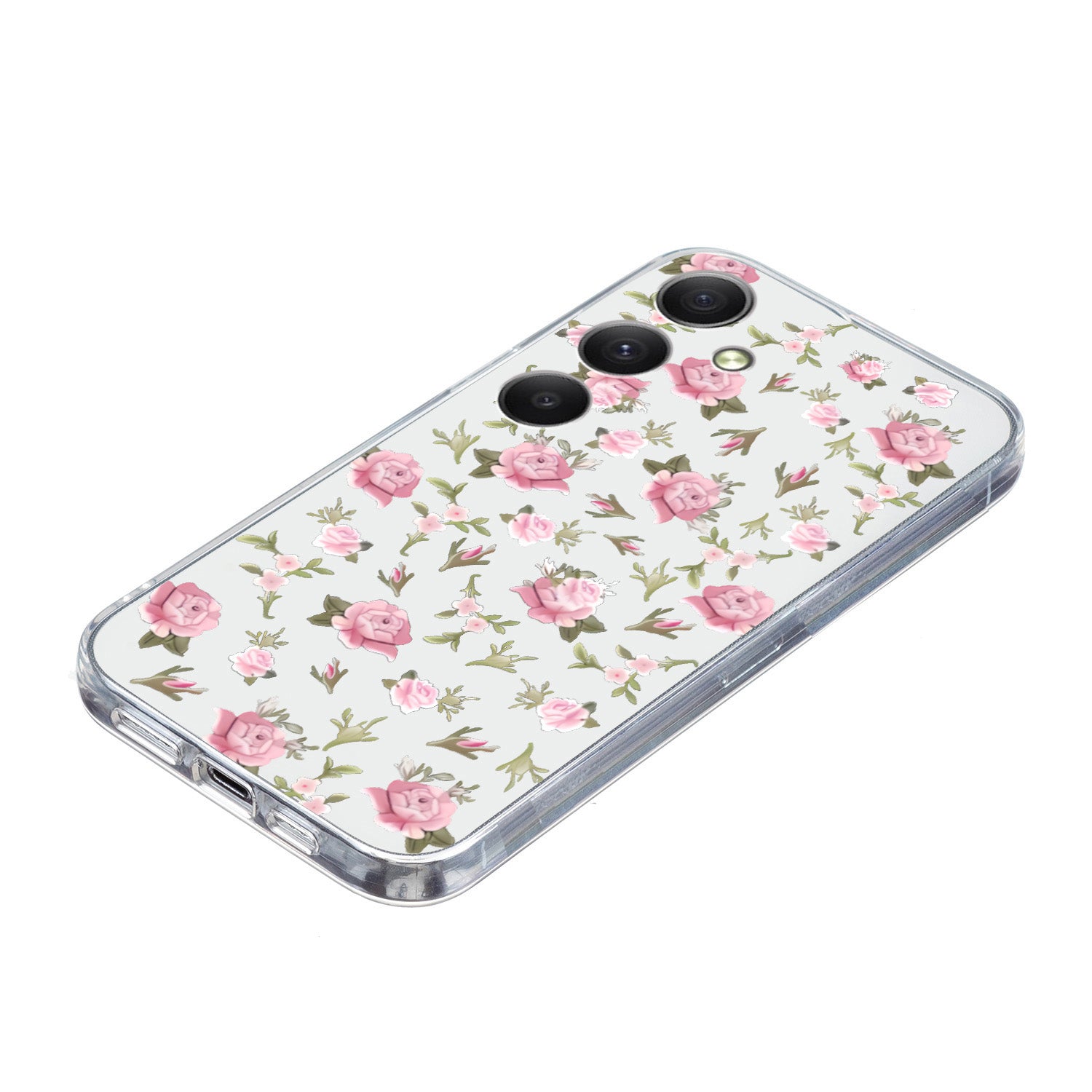 For Samsung Galaxy A16 5G / A16 4G Case Pattern Printing Soft TPU Back Phone Cover - Pink Floral