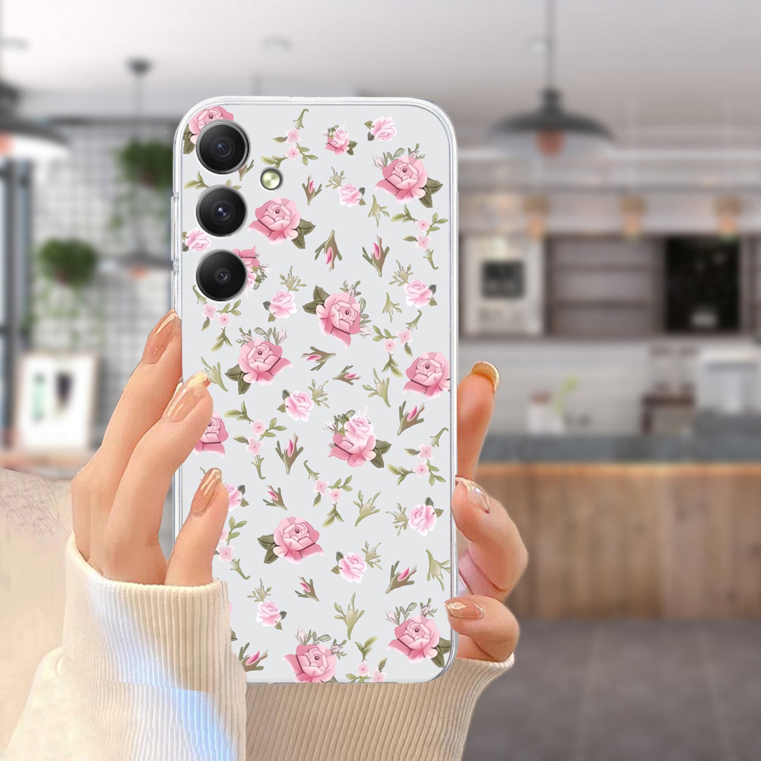 For Samsung Galaxy A16 5G / A16 4G Case Pattern Printing Soft TPU Back Phone Cover - Pink Floral