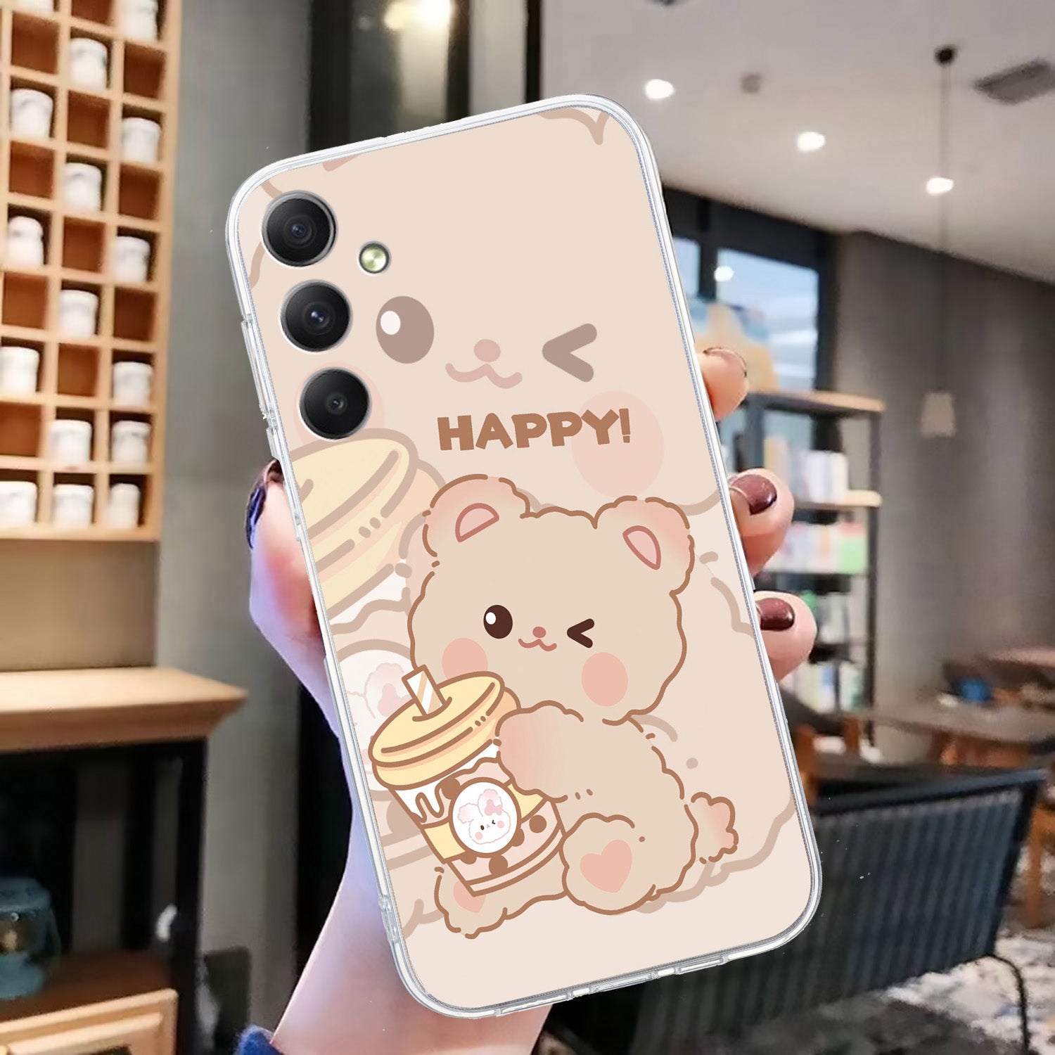 For Samsung Galaxy A16 5G / A16 4G Case Pattern Printing Soft TPU Back Phone Cover - Bear