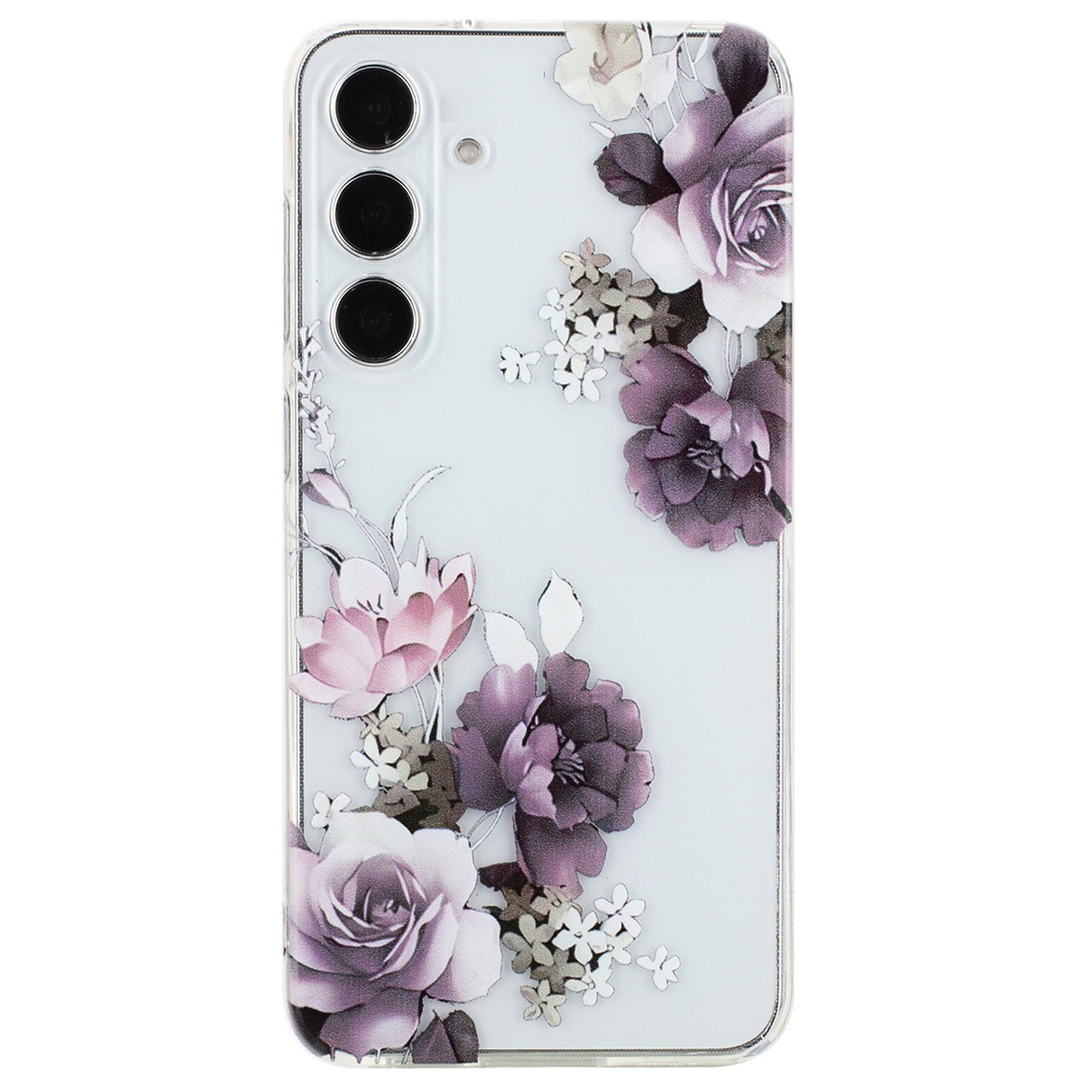 For Samsung Galaxy A16 5G / A16 4G Case Pattern Printing Soft TPU Back Phone Cover - Purple Peony