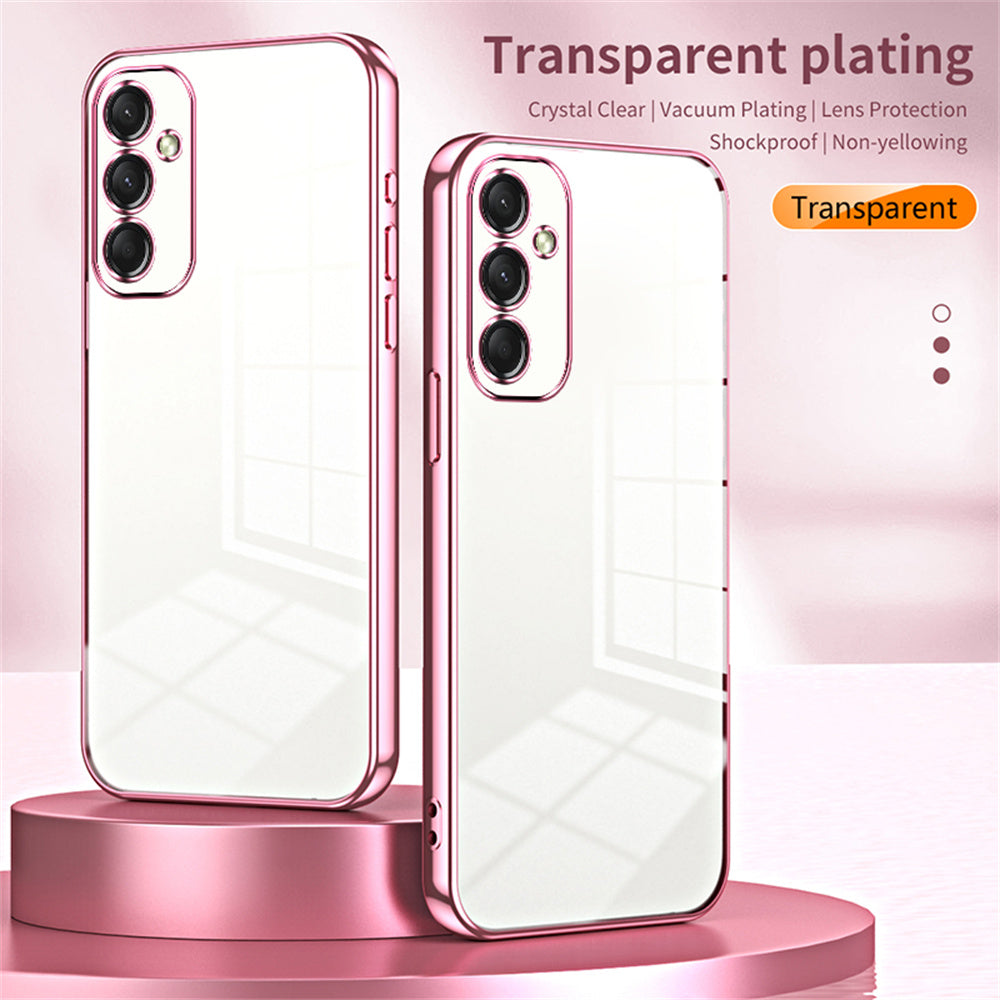 For Samsung Galaxy A16 5G / A16 4G Case Electroplating Frame Soft TPU Phone Cover - Transparent