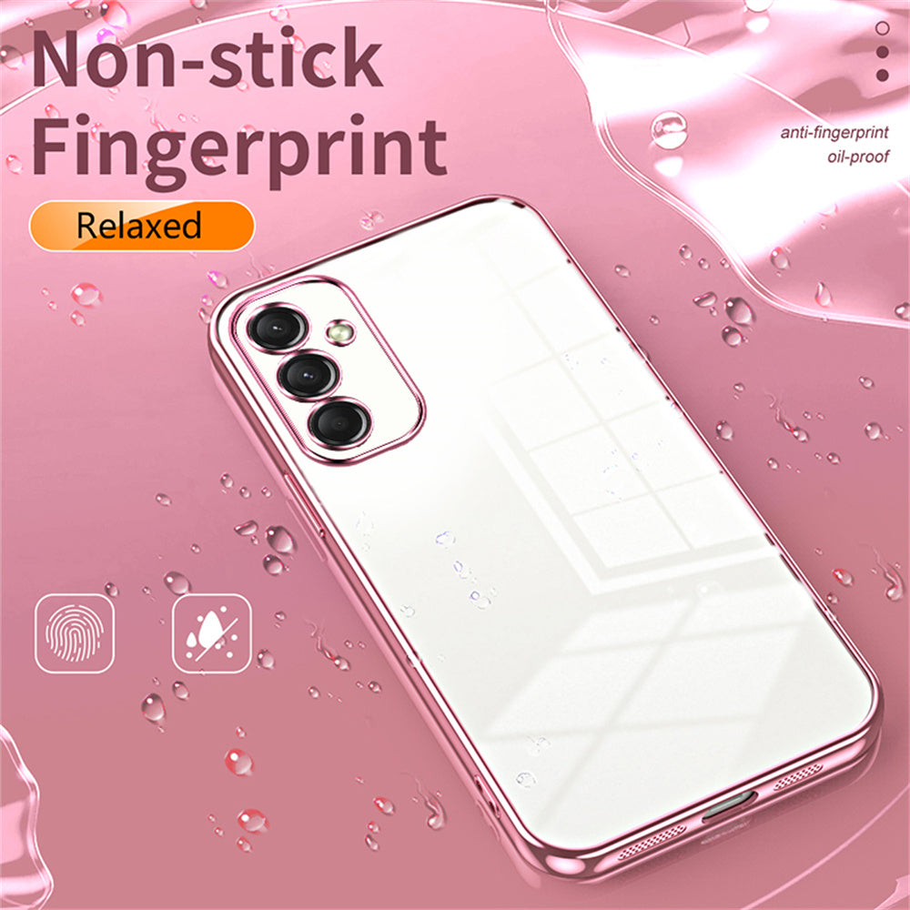 For Samsung Galaxy A16 5G / A16 4G Case Electroplating Frame Soft TPU Phone Cover - Transparent