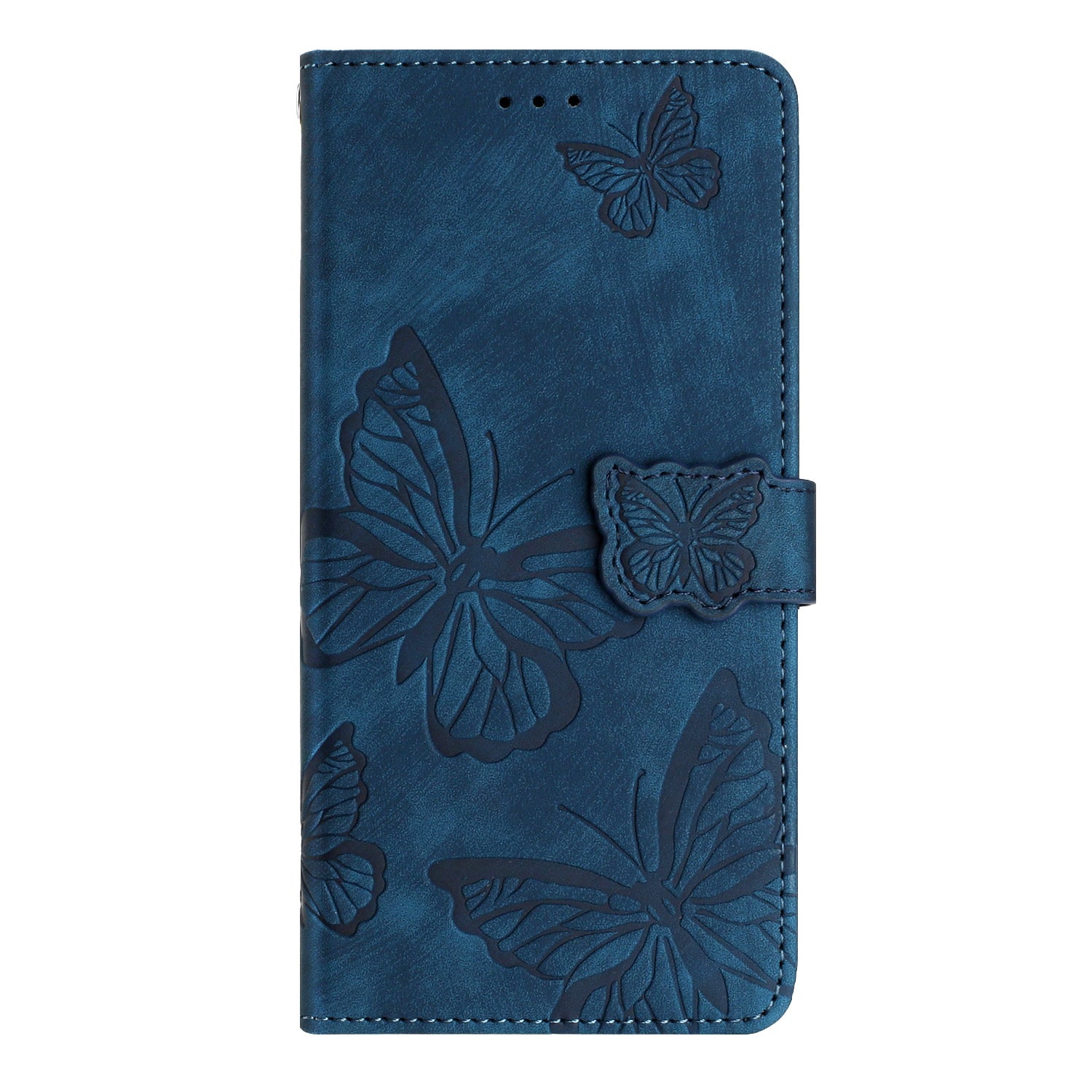 For Samsung Galaxy A16 5G / A16 4G Case Butterfly Design Flip Wallet Leather Phone Cover Skin-Touch - Blue