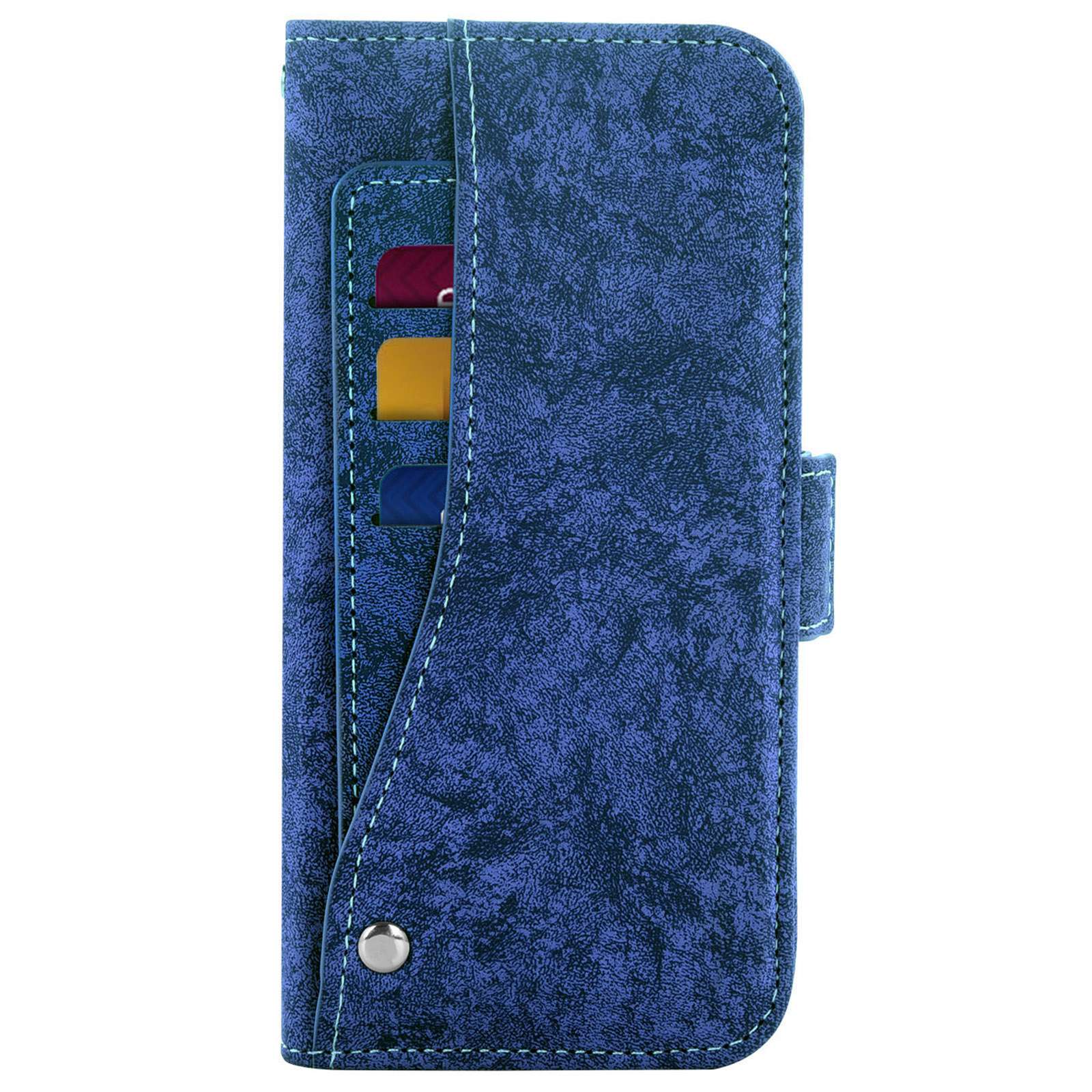 For Samsung Galaxy S20 4G / 5G Water-ink Painting Texture PU Leather Stand Cover Dual Magnetic Clasp Rotating Card Slots Wallet Case - Blue