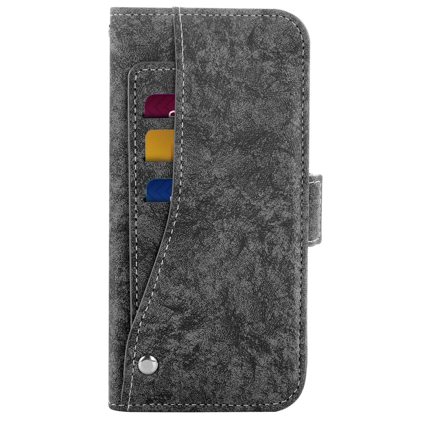 For Samsung Galaxy S20 4G/5G Water-ink Painting Texture PU Leather Stand Cover Dual Magnetic Clasp Rotating Card Slots Wallet Case - Black