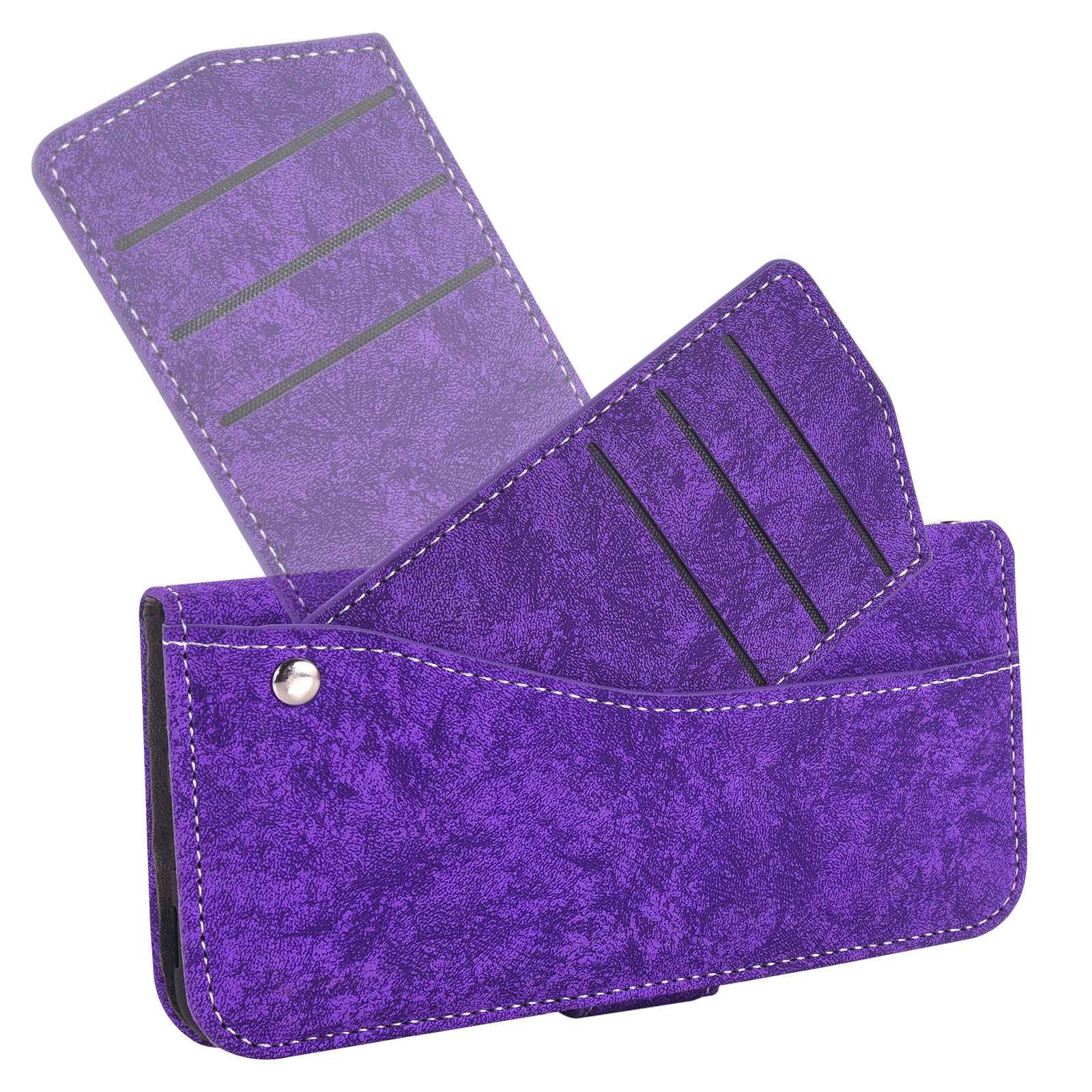 For Samsung Galaxy S20 4G/5G Water-ink Painting Texture PU Leather Stand Cover Dual Magnetic Clasp Rotating Card Slots Wallet Case - Purple