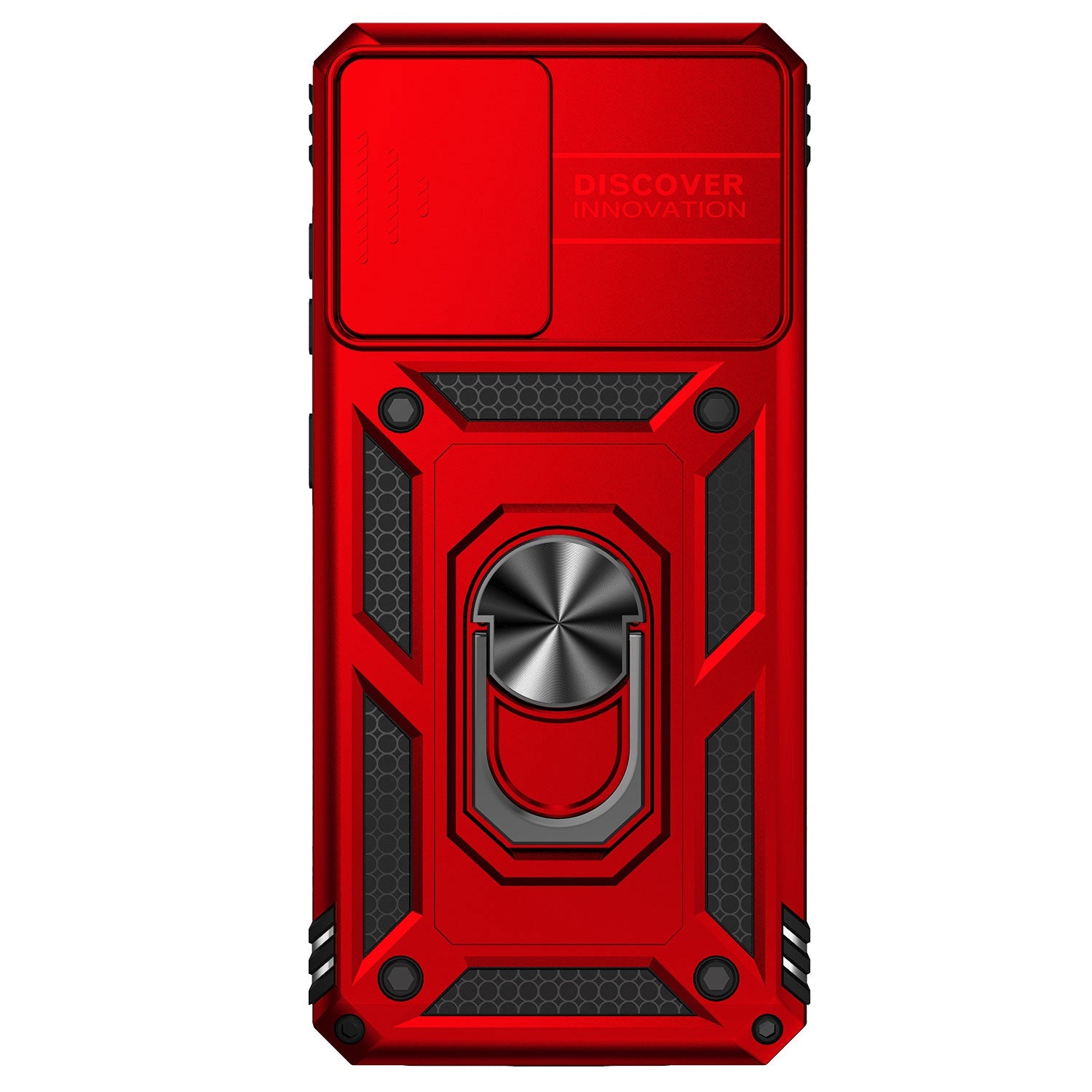 Metal Ring Kickstand Case for Samsung Galaxy S20 4G / 5G, Slide Camera Protection PC + TPU Dual Layer Phone Cover - Red