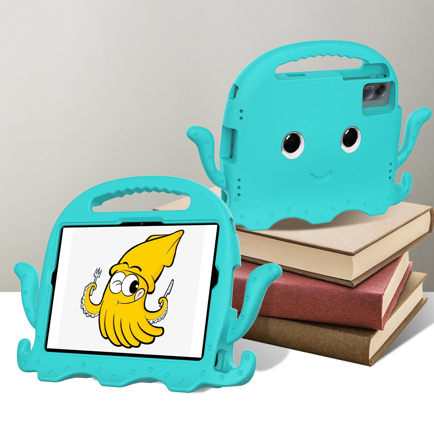 For Samsung Galaxy Tab A9+ / S7 / S8 / S9 / S9 FE / Redmi Pad SE / Xiaomi Pad 6 / Lenovo Tab M11 EVA Case Cartoon Octopus Tablet Cover - Baby Blue