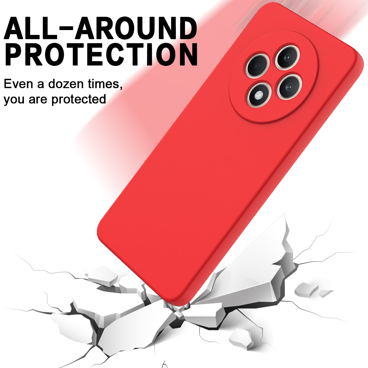 For Oppo F27 5G Case Liquid Silicone Anti-Scratch Phone Cover with Hand Strap - Red