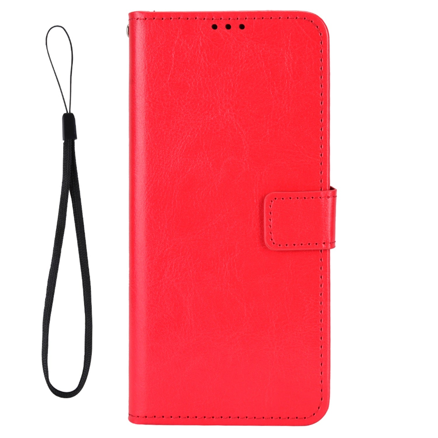 For vivo Y16 4G / Y02s 4G / Y35 5G / Y35m 5G / Y53t 5G / Y56 5G / iQOO Z7i / T2x (India) 5G Crazy Horse Texture PU Leather Anti-drop Anti-scratch Case Flip Stand Phone Wallet Cover - Red