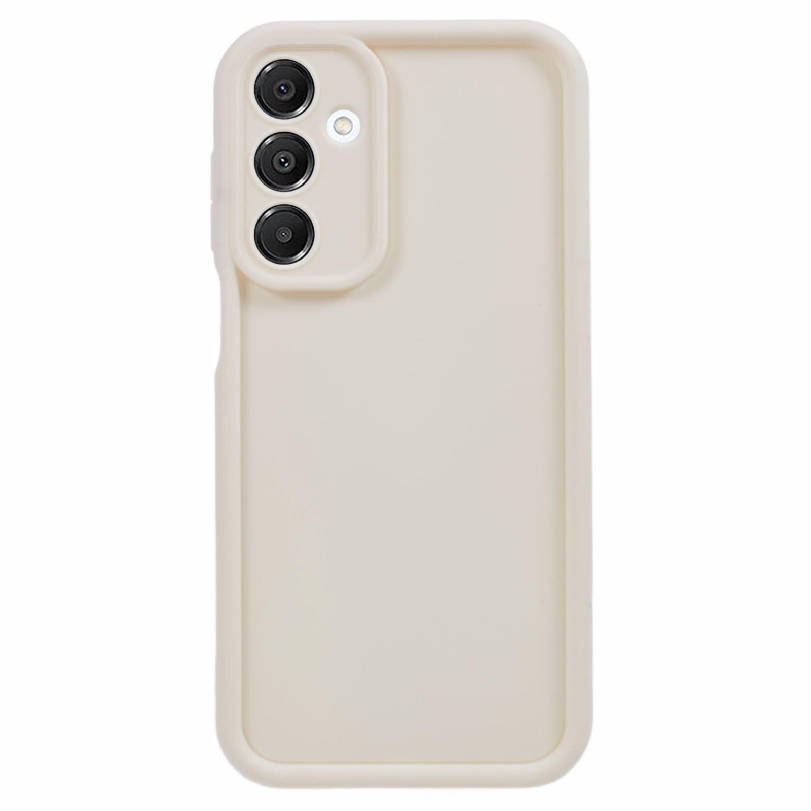 For Samsung Galaxy A16 5G / A16 4G Case Grooved Design TPU Anti-Slip Phone Cover - Beige