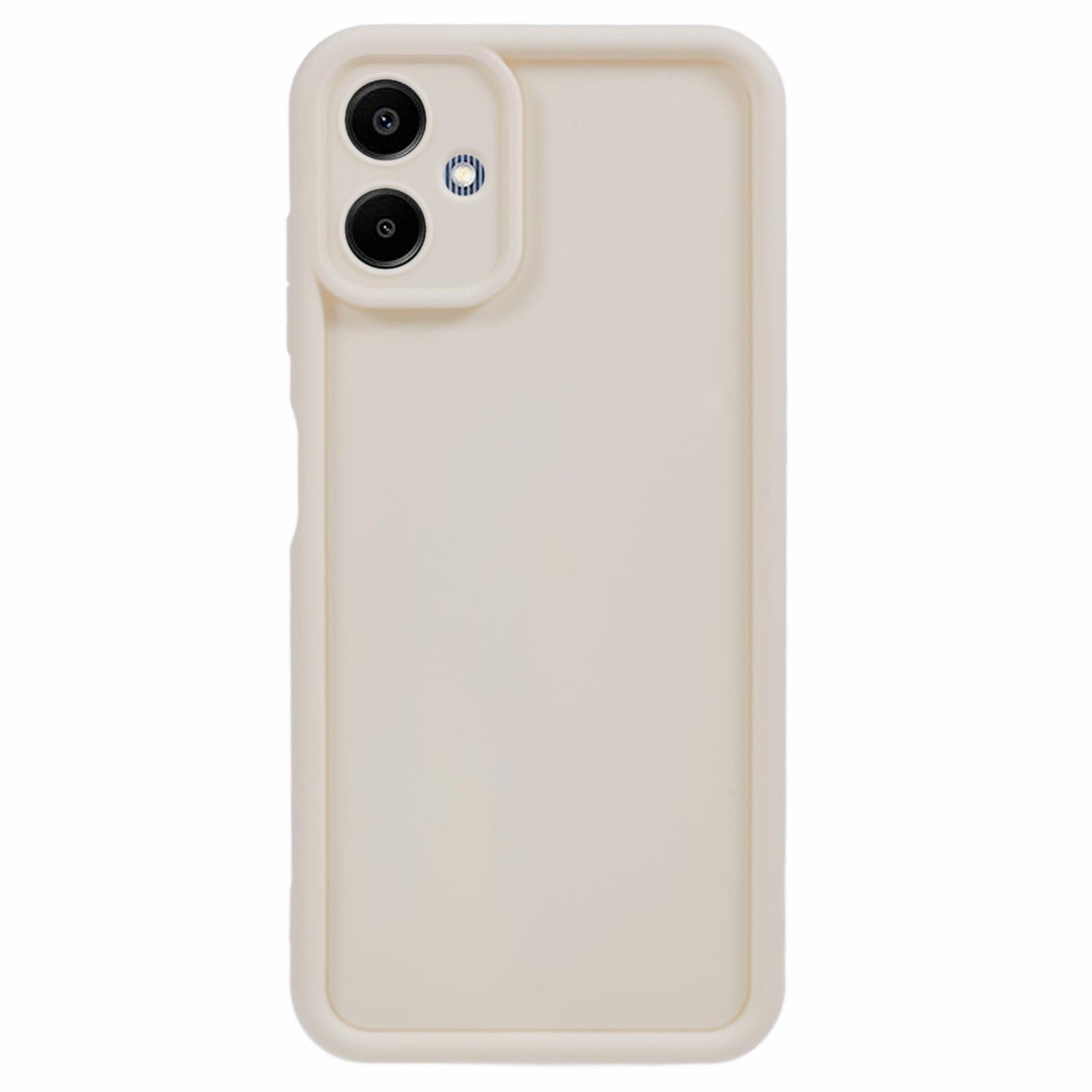 For Samsung Galaxy A06 Case Grooved Design TPU Anti-Slip Phone Cover - Beige