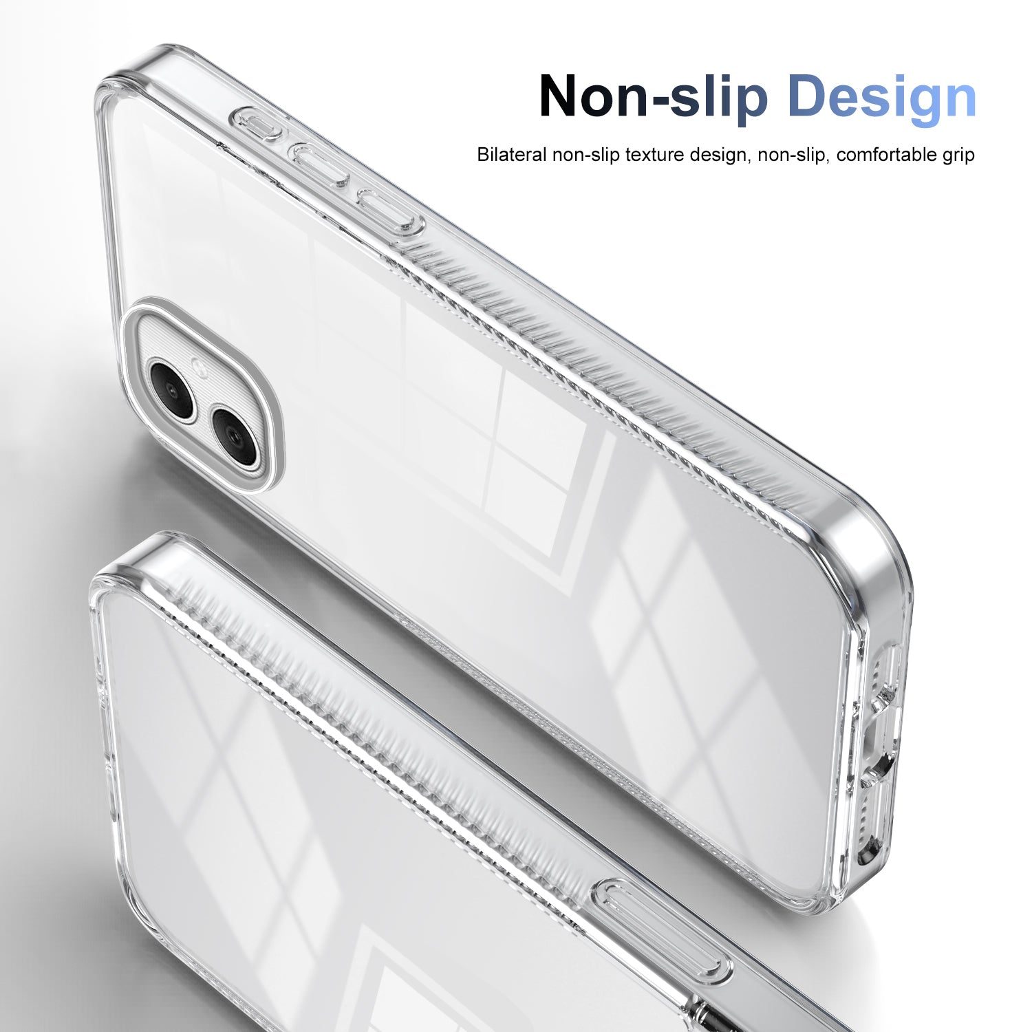 For Samsung Galaxy A06 Clear Phone Case TPU+PC Anti-Slip Drop-Proof Back Cover - Transparent