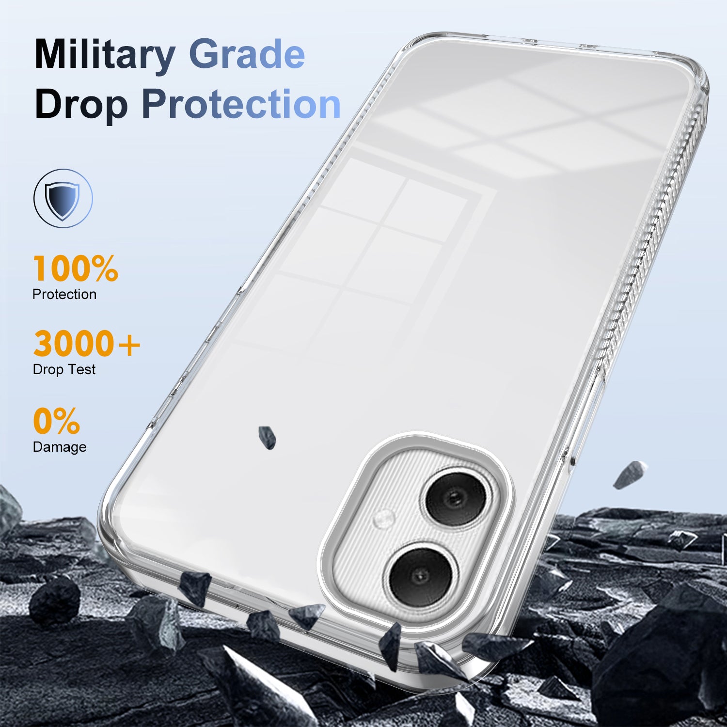 For Samsung Galaxy A06 Clear Phone Case TPU+PC Anti-Slip Drop-Proof Back Cover - Transparent