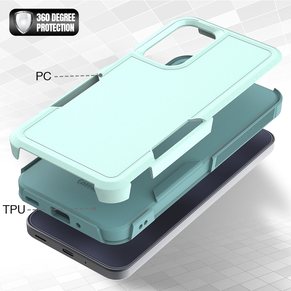 For Samsung Galaxy A16 5G / A16 4G Case 2-in-1 PC+TPU Shockproof Phone Cover - Mint Green