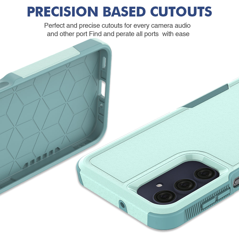 For Samsung Galaxy A16 5G / A16 4G Case 2-in-1 PC+TPU Shockproof Phone Cover - Mint Green