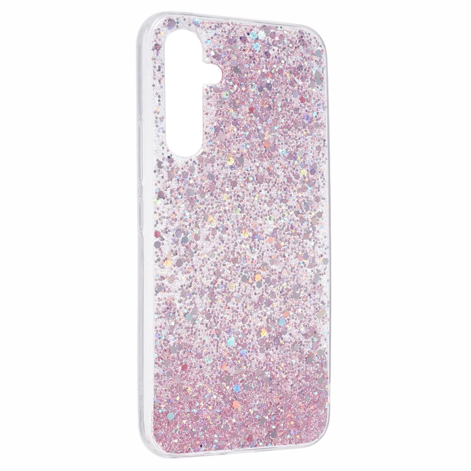 For Samsung Galaxy A16 5G / A16 4G Case Shockproof Soft TPU Phone Cover Glittery Design - Pink