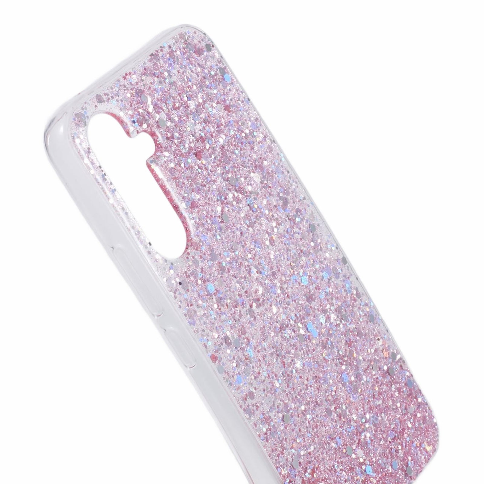 For Samsung Galaxy A16 5G / A16 4G Case Shockproof Soft TPU Phone Cover Glittery Design - Pink