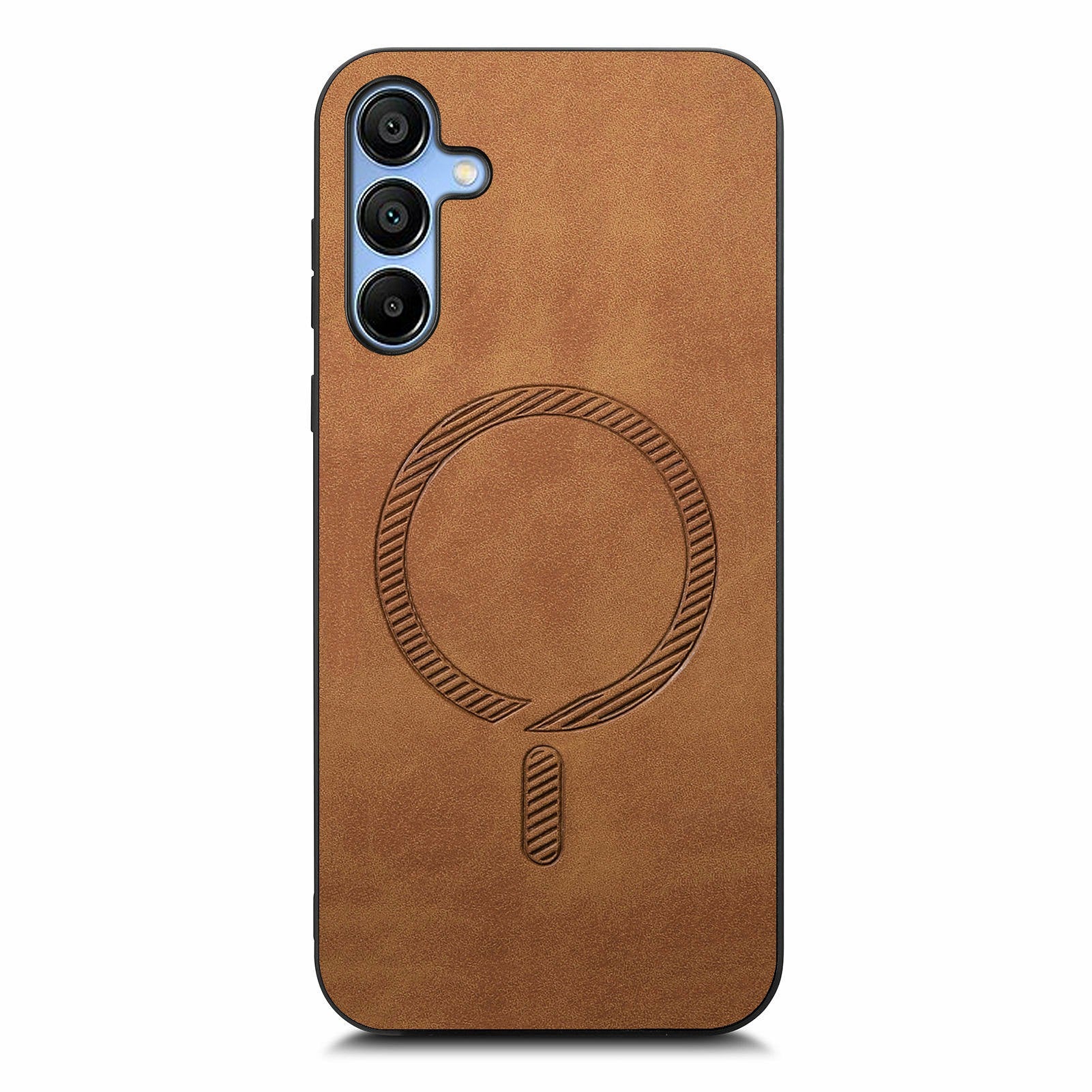 For Samsung Galaxy A16 5G / 4G Leather Back Case Compatible with MagSafe Skin-Touch Phone Cover - Brown