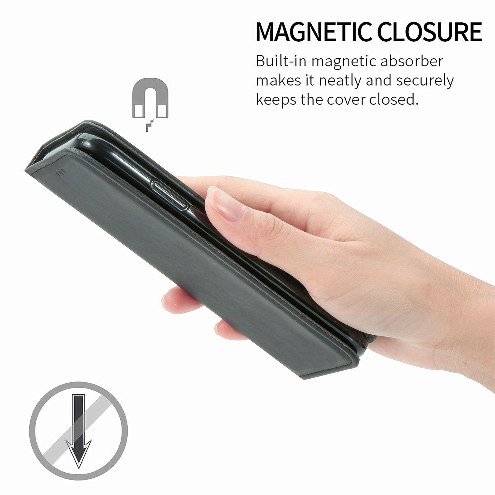 For Oppo F27 5G Case Skin Touch Feeling Card Slot Leather Phone Cover Stand Magnetic Absorption - Black