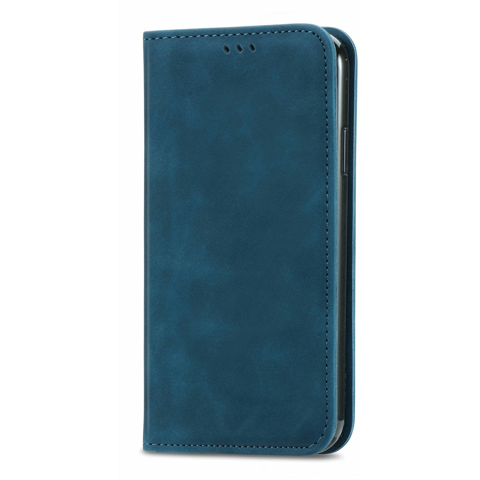 For Oppo F27 5G Case Skin Touch Feeling Card Slot Leather Phone Cover Stand Magnetic Absorption - Dark Blue