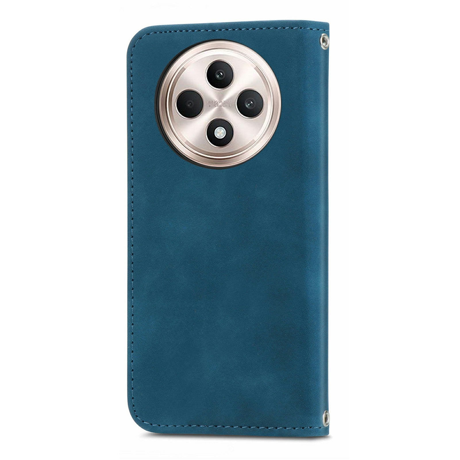 For Oppo F27 5G Case Skin Touch Feeling Card Slot Leather Phone Cover Stand Magnetic Absorption - Dark Blue