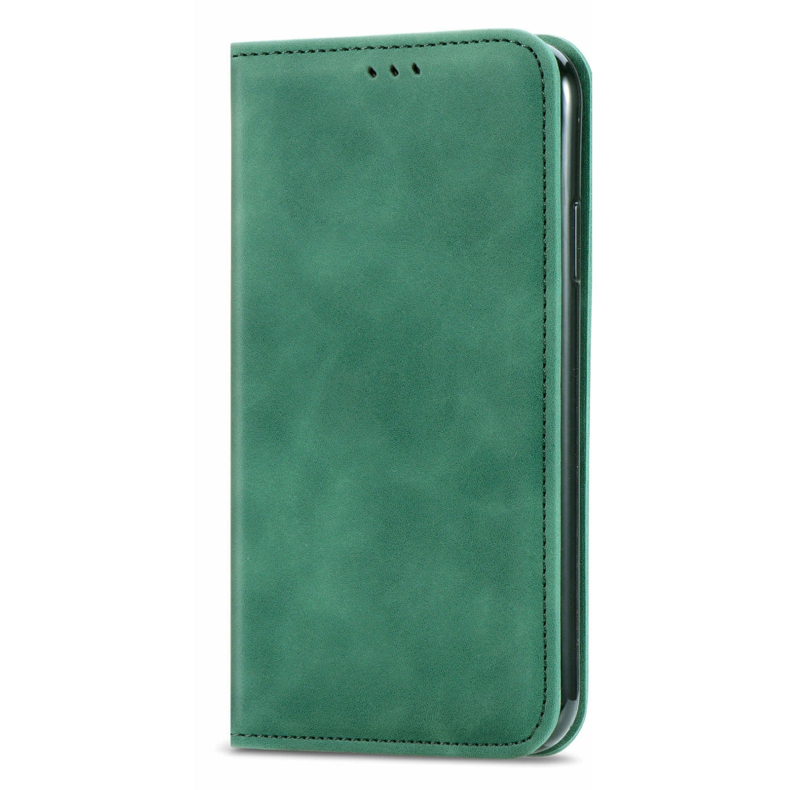 For Oppo F27 5G Case Skin Touch Feeling Card Slot Leather Phone Cover Stand Magnetic Absorption - Green