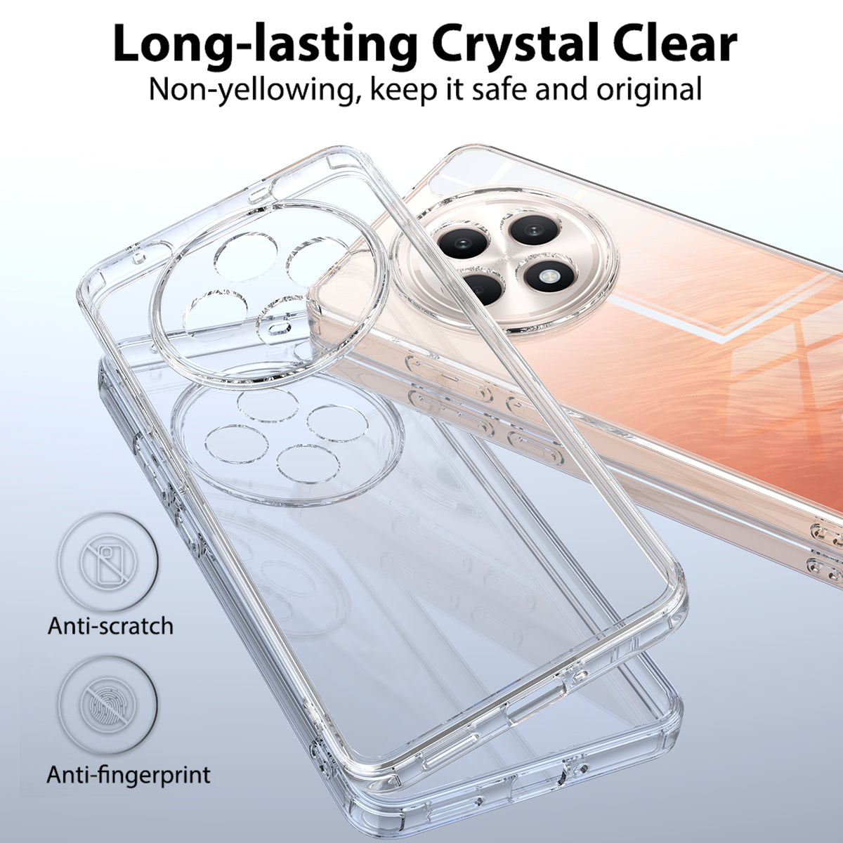 Clear Phone Case For Oppo Reno12 F 5G  /  4G  /  Reno12 FS 5G  /  F27 5G TPU+Acrylic Shockproof Phone Back Cover